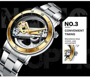 FORSINING Skeleton Automatic Sport Watch