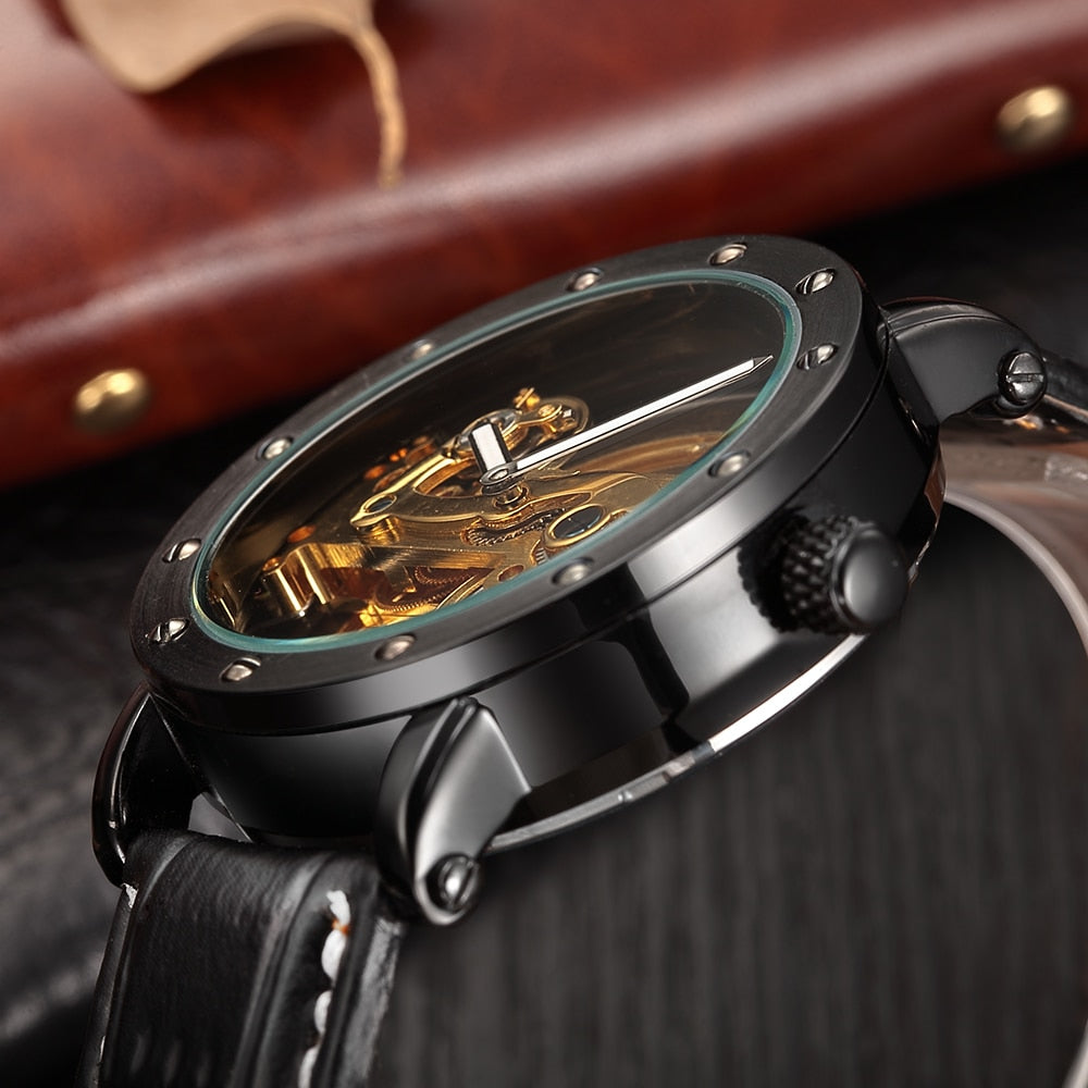 Automatic Golden Bridge Leather Strap