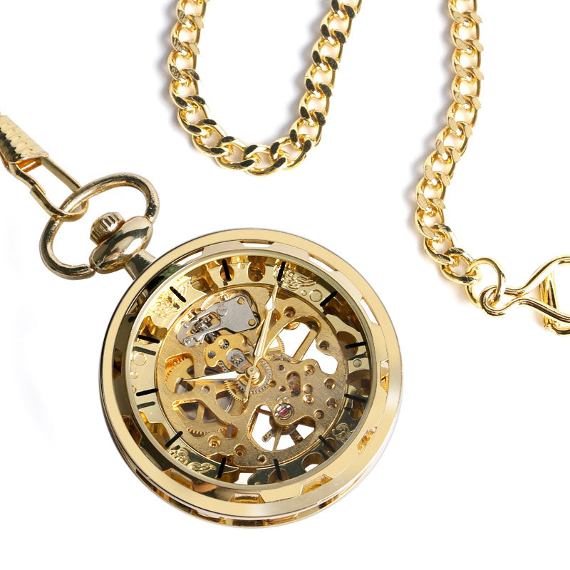 Vintage Skeleton Mechanical Pocket Watch