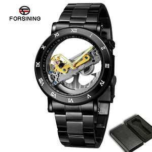 FORSINING Skeleton Automatic Sport Watch