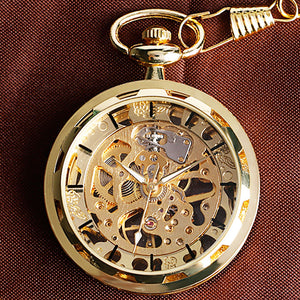 Vintage Skeleton Mechanical Pocket Watch