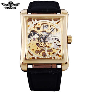 Winner Rectangle Golden Skeleton - xkeletonwatch